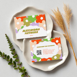 Kleurrijke Y2K Bloem Handgemaakte Kleding Visitekaartje