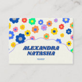 Kleurrijke Y2K Bloem Handgemaakte Kleding Visitekaartje (Voorkant)