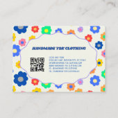 Kleurrijke Y2K Bloem Handgemaakte Kleding Visitekaartje (Achterkant)