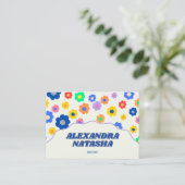 Kleurrijke Y2K Bloem Handgemaakte Kleding Visitekaartje (Staand voorkant)