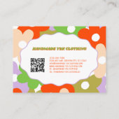 Kleurrijke Y2K Bloem Handgemaakte Kleding Visitekaartje (Achterkant)