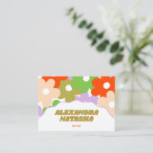 Kleurrijke Y2K Bloem Handgemaakte Kleding Visitekaartje (Staand voorkant)