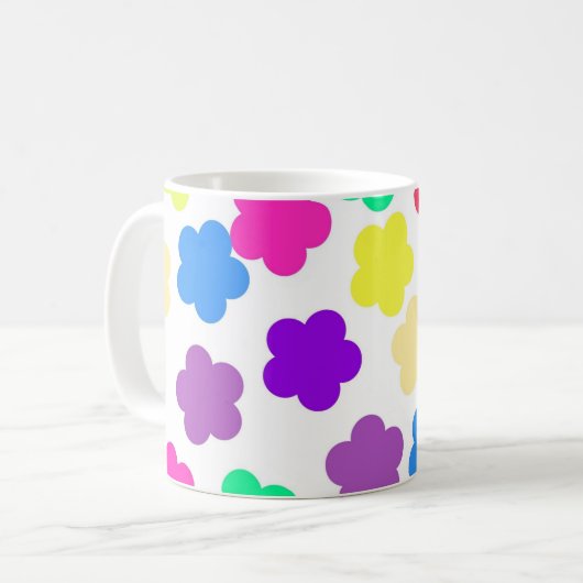 Kleurrijke Y2K Wildflower Bold Retro Spring Keuken Koffiemok (Voorkant links)