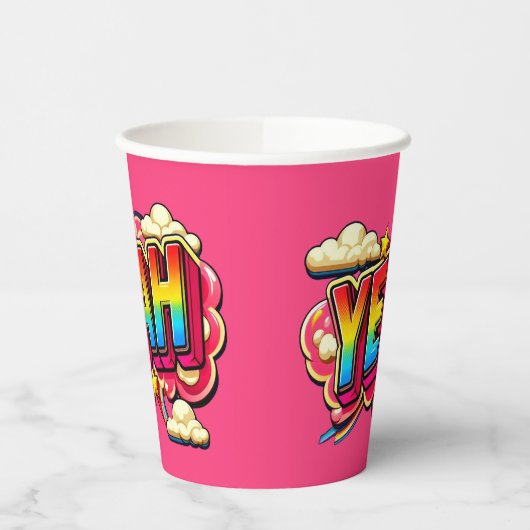 Kleurrijke YEAH papieren beker! Papieren Bekers (Links)