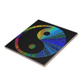 Kleurrijke Yin en Yang puzzel Tegeltje (Zijkant)