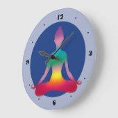 Kleurrijke Yoga Dame Silhouette Wall Clock Grote Klok (Hoek)