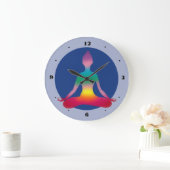 Kleurrijke Yoga Dame Silhouette Wall Clock Grote Klok (Huis)