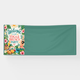Kleurrijke Yoga en Brunch Feest  Spandoek
