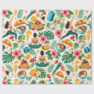 Kleurrijke Yoga- en Brunchfeest Cadeaupapier