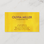 Kleurrijke Yoga Word Art Visitekaartje (Achterkant)