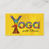 Kleurrijke Yoga Word Art Visitekaartje (Voorkant)