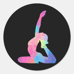 Kleurrijke Yoga Zen Meditatie Spirituele Yoga Kled Ronde Sticker