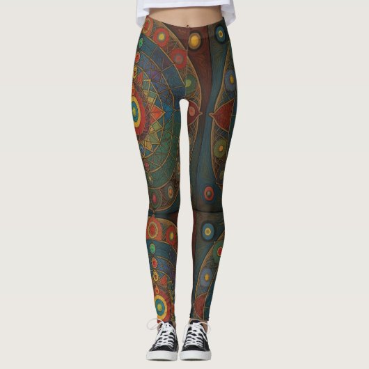 Kleurrijke yogabroek leggings (Voorkant)