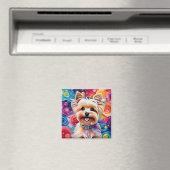 Kleurrijke Yorkie-magneet om uw ruimte op te fleur Magneet (Insitu (Vaatwasser))