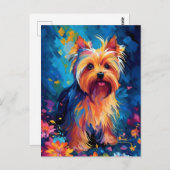 Kleurrijke Yorkshire Terrier Briefkaart (Voorkant / Achterkant)