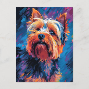 Kleurrijke Yorkshire Terrier Briefkaart