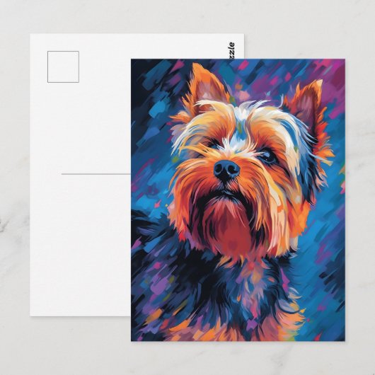 Kleurrijke Yorkshire Terrier Briefkaart (Voorkant / Achterkant)