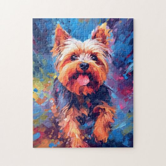 Kleurrijke Yorkshire Terrier Legpuzzel (Verticaal)