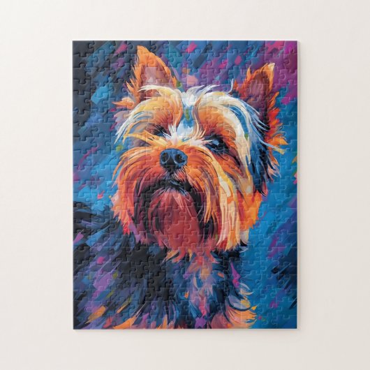Kleurrijke Yorkshire Terrier Legpuzzel (Verticaal)