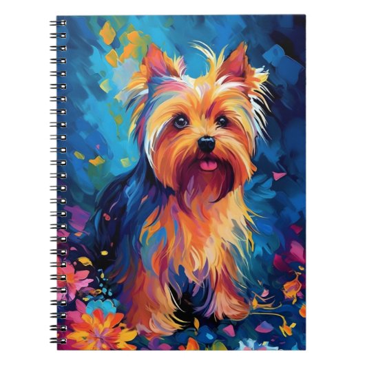 Kleurrijke Yorkshire Terrier Notitieboek (Voorkant)