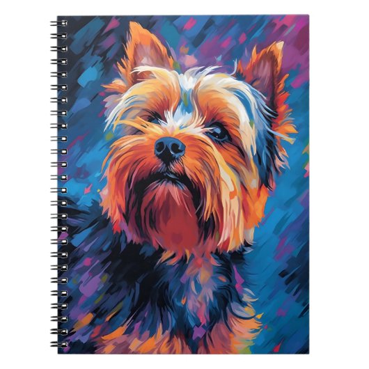 Kleurrijke Yorkshire Terrier Notitieboek (Voorkant)