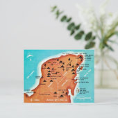 Kleurrijke Yucatan Mexico Kaart (Staand voorkant)