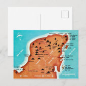 Kleurrijke Yucatan Mexico Kaart (Voorkant / Achterkant)