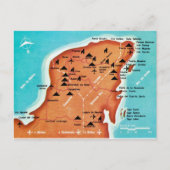 Kleurrijke  Yucatan Mexico Kaart (Voorkant)