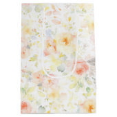 Kleurrijke zachte bloemen Elegant Boho geschilderd Medium Cadeauzakje (Achterkant)