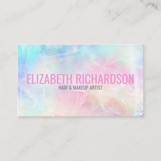 Kleurrijke zachte delicate levendige pastel regenb visitekaartje (Voorkant)