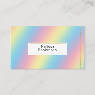 Kleurrijke zachte pastel regenboog gradiënt kleure visitekaartje