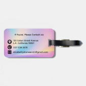 Kleurrijke zachte pastelkleuren Gradient Chic Mono Bagagelabel (Achterkant horizontaal)