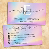 Kleurrijke zachte pastelkleuren Gradient Chic Mono Visitekaartje