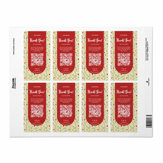 Kleurrijke Zakelijke Bedankt Doos Stempel Label QR (Full Sheet)