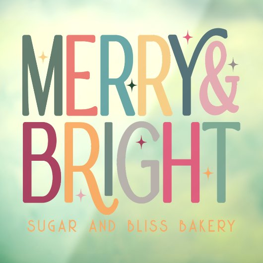 Kleurrijke zakelijke vrolijke en heldere Feestdage Raamsticker (Vel 3)