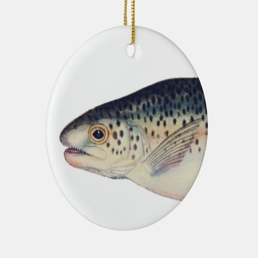 Kleurrijke  zalmillustratie keramisch ornament (Rechts)