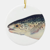 Kleurrijke  zalmillustratie keramisch ornament (Voorkant)