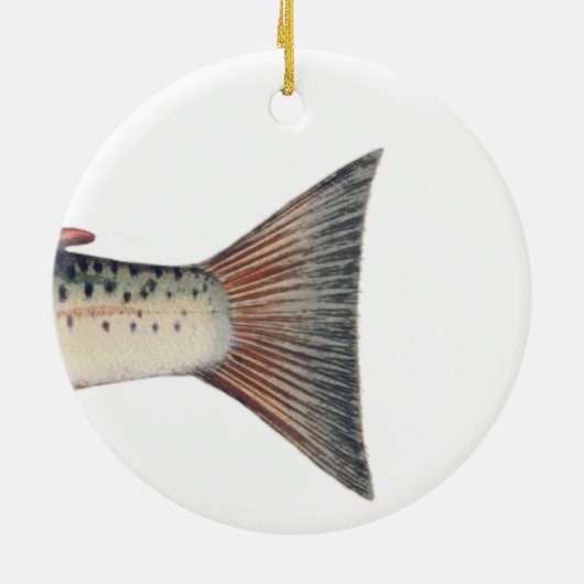 Kleurrijke zalmillustratie keramisch ornament (Achterkant)