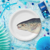 Kleurrijke  zalmillustratie papieren bordje (Feest)