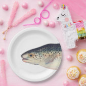 Kleurrijke  zalmillustratie papieren bordje (Feest)
