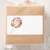 kleurrijke zanderige lolly etiket (Insitu)