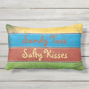 Kleurrijke Zandige van het Zoute Tenen Hoofdkussen Buitenkussen