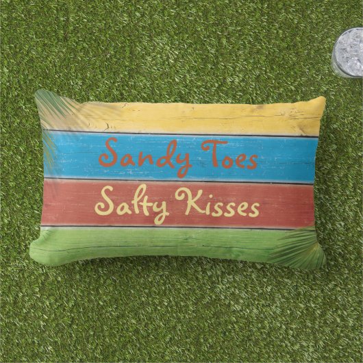 Kleurrijke Zandige van het Zoute Tenen Hoofdkussen Buitenkussen (Gras)