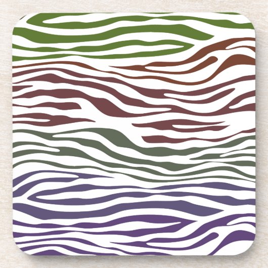 Kleurrijke Zebra Abstract Bier Onderzetter (Voorkant)