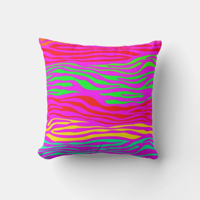 Kleurrijke Zebra Abstract Kussen (Voorkant)