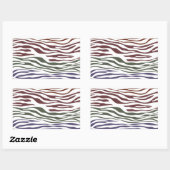 Kleurrijke Zebra Abstract Rechthoekige Sticker (Vel)