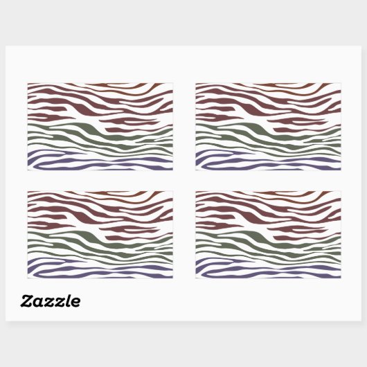 Kleurrijke Zebra Abstract Rechthoekige Sticker (Vel)