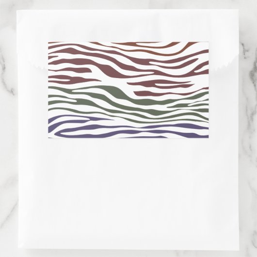 Kleurrijke Zebra Abstract Rechthoekige Sticker (Tas)