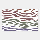 Kleurrijke Zebra Abstract Rechthoekige Sticker (Voorkant)