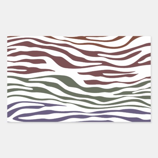 Kleurrijke Zebra Abstract Rechthoekige Sticker (Voorkant)